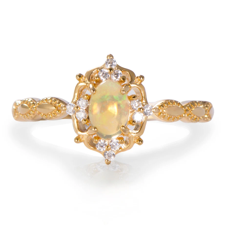 Kuololit Naturlige Opal Gemstone Ringe til Kvinder 925 Sterling Sølv Brand Sten Ring Størrelsen 10 Engagement bryllupsgave Fine Smykker