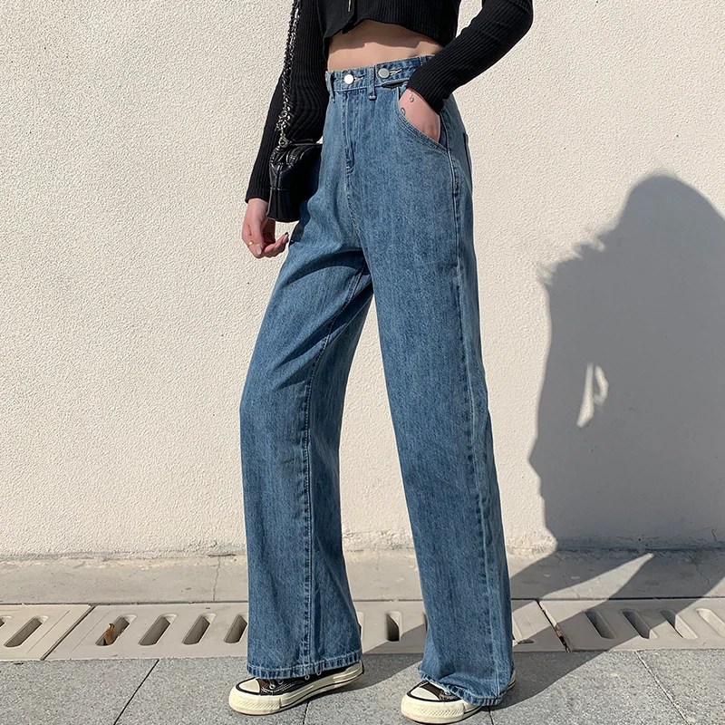 Kvinde Jeans Bred Ben Denim Baggy Bukser, Casual Løs Streetwear Vintage Høj Kvalitet Harajuku Straight Bukser Plus Størrelse