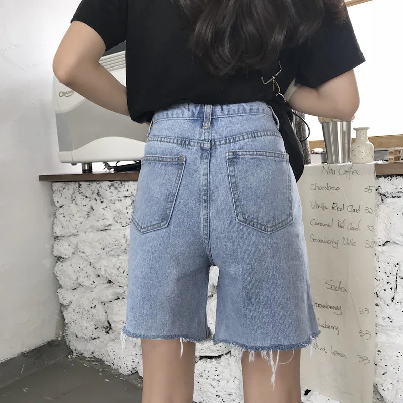 Kvinde Shorts Jeans Med Høj Talje 2020 Sommer Tøj Bred Ben Denim Blå Tøj Streetwear Mode Vintage Baggy Bukser