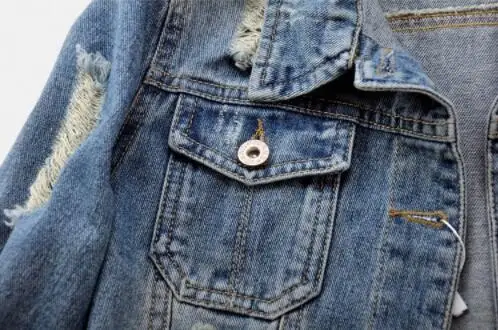 Kvinder Denim Jakke Frakke Jean Casual Mønster Kvindelige Grundlæggende Slank Pels Vindjakke Lommer Vintage Efteråret Slank Dame Outwear