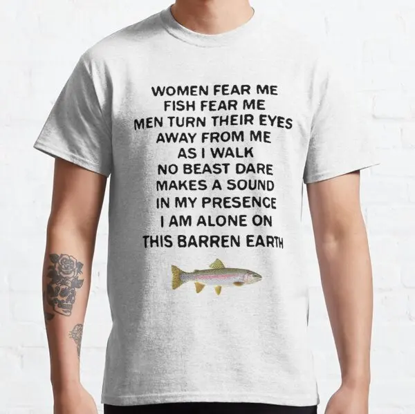 Kvinder, der frygter mig, fisk, frygt mig bomuld mænd T-shirt afslappet korte ærmer o-hals mænd tshirt cool sommer t-shirt herre t-shirt