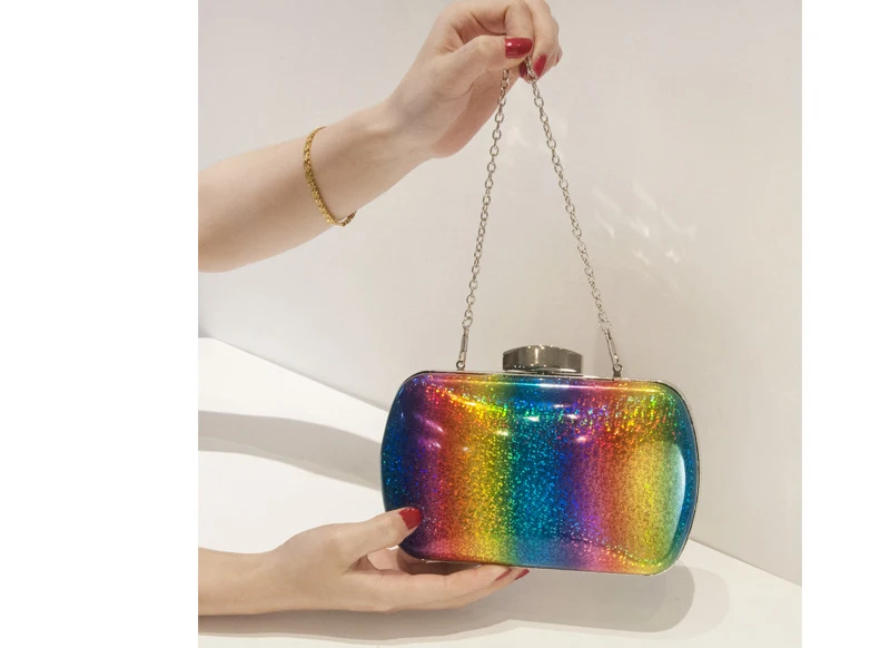 Kvinder Laser Håndtasker INS 2020 Populære for Kvindelige Top-håndtag Tasker Mode Attachétasker Dame Designer Udsøgt Rainbow Clutches