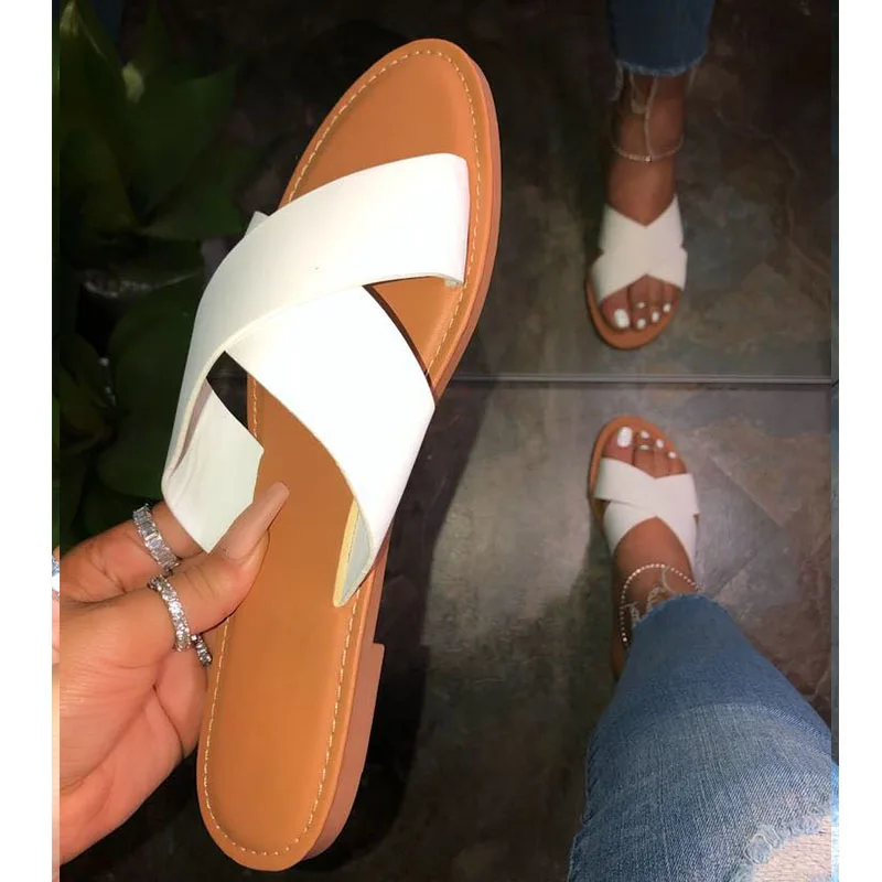 Kvinder, Tøfler 2020 Mode Tøfler sko kvindens damer sider Platform Sommer Sandaler Udendørs Rhinestones Fladskærms Damer Sko