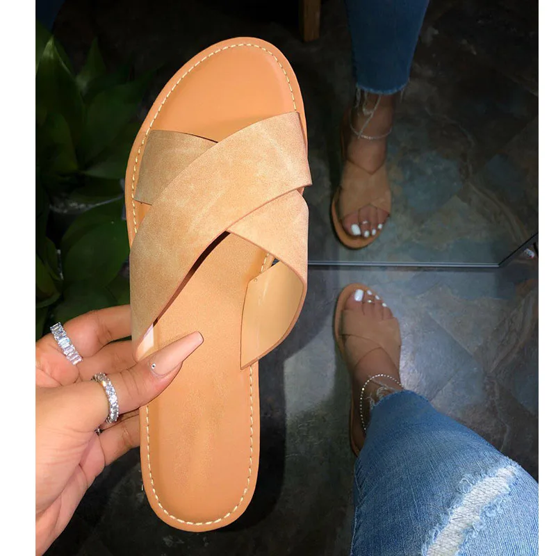 Kvinder, Tøfler 2020 Mode Tøfler sko kvindens damer sider Platform Sommer Sandaler Udendørs Rhinestones Fladskærms Damer Sko