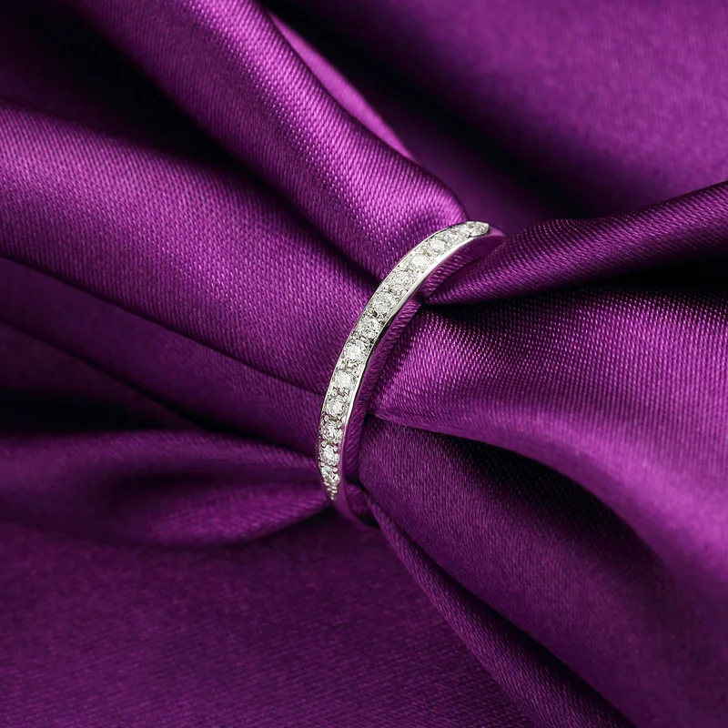 Kvindernes ring enkelt række mikro diamant krone med ring smykker kvinder Elegant Mini enkelt række Rhinestone mosaik diamant ring