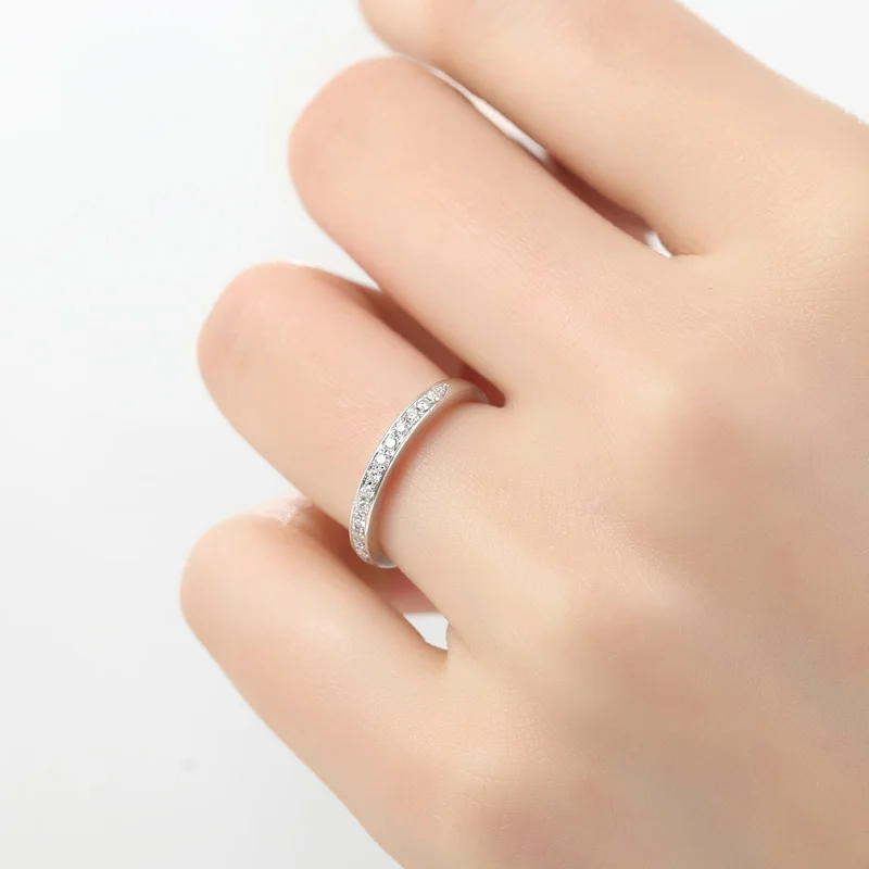 Kvindernes ring enkelt række mikro diamant krone med ring smykker kvinder Elegant Mini enkelt række Rhinestone mosaik diamant ring