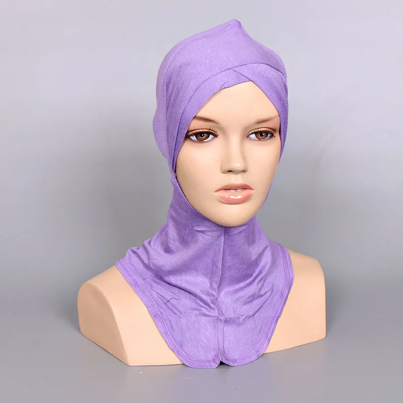 Kvinders Printe Solid Farve Caps Muslimske Dobbelt Kors Indre Hatte Bomuld, Modal Render 20 farve 20pcs/Masse Engros