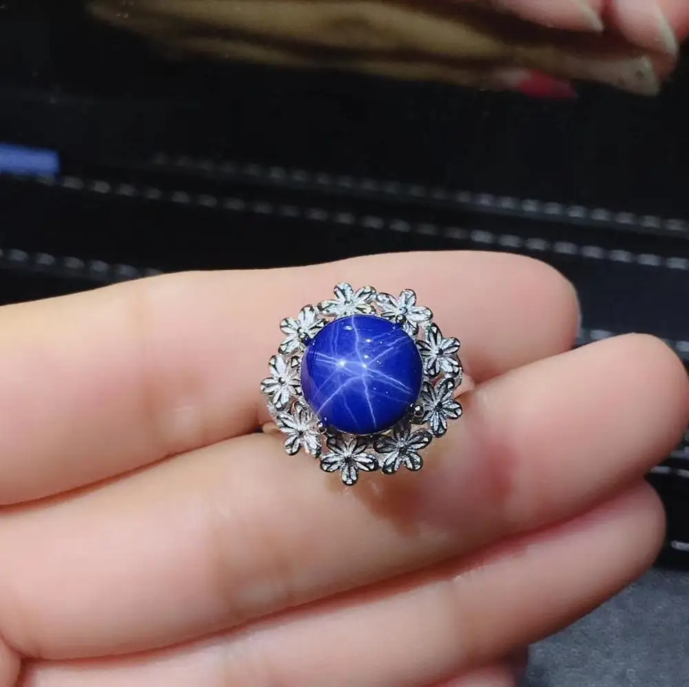 Kæmpe salg classic blue Star Sapphire perle ring for kvinder sølv smykker sølv fødselsdag jubilæum gave gratis skibet