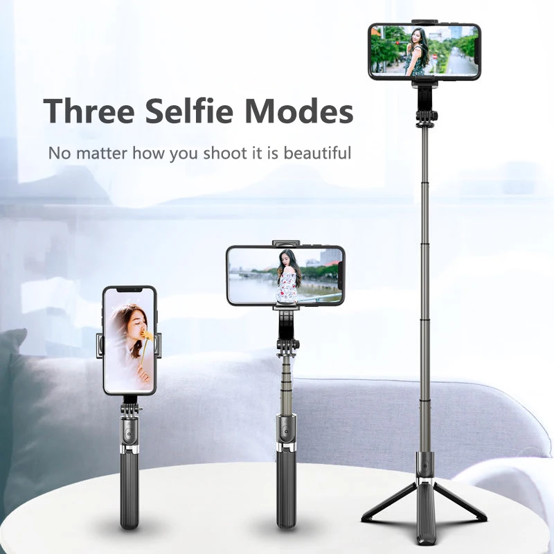 L08 Bluetooth Håndholdte Gimbal Stabilisator Mobiltelefon Selfie Stick Holder Justerbar Video Optage Selfie holder Til iPhone/Huawei