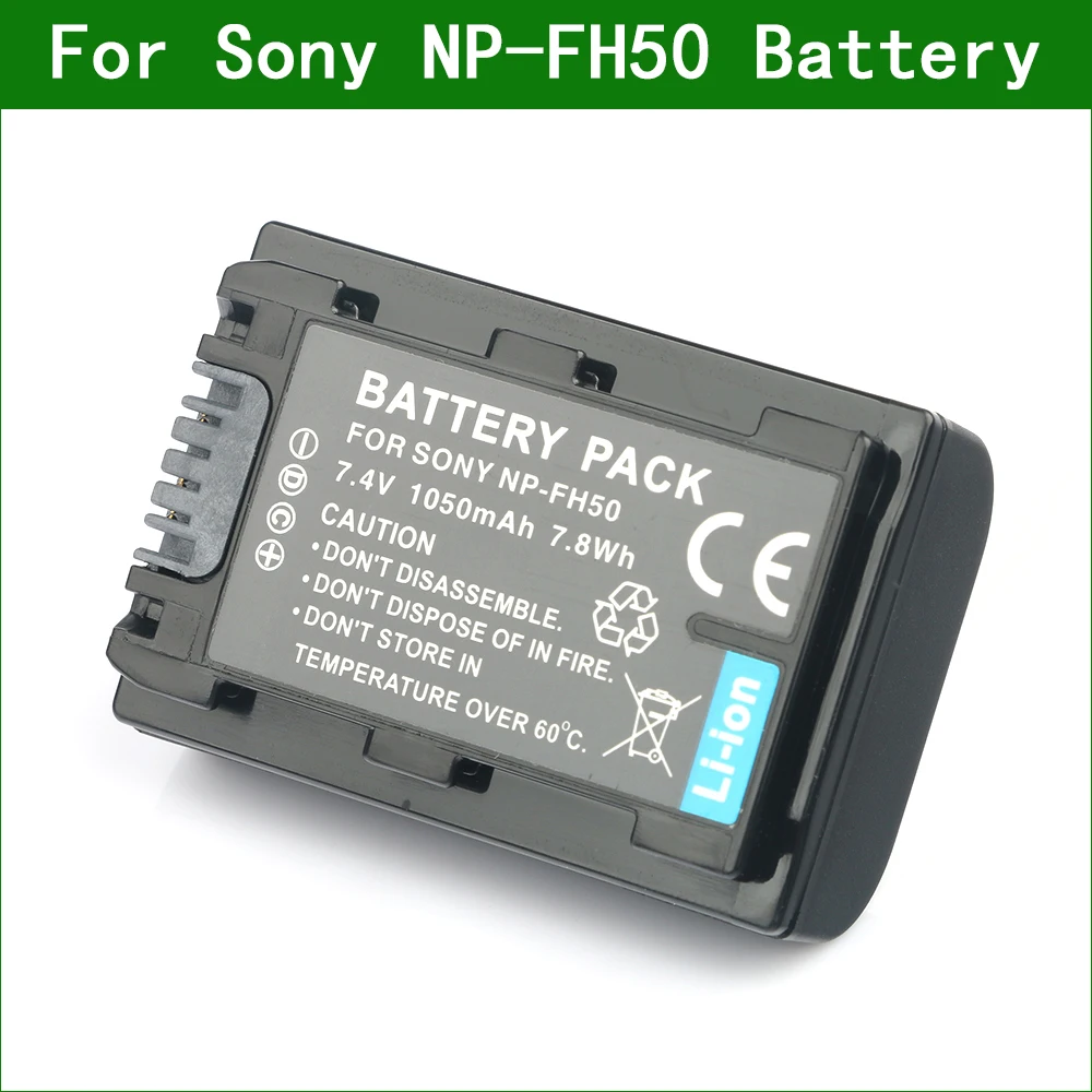 LANFULANG NP-FH50 NP-FH50 Kamera, Digital Batteri + Oplader Til Sony NP-FH30 NP-FH40 NP-FH60 NP-FH70 NP-FH100 DCR-SR35 DCR-SR42