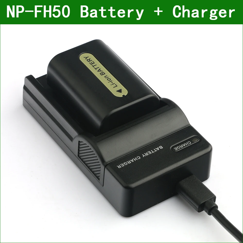 LANFULANG NP-FH50 NP-FH50 Kamera, Digital Batteri + Oplader Til Sony NP-FH30 NP-FH40 NP-FH60 NP-FH70 NP-FH100 DCR-SR35 DCR-SR42