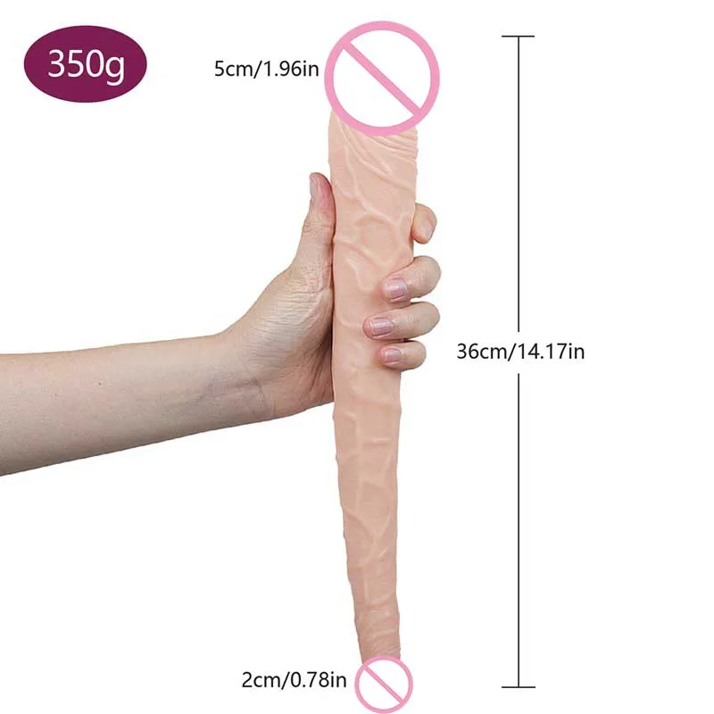 Lang Dobbelt Hoved 36cm Stor Penis Lesbisk Sex Legetøj Realistisk Dildo Anal Butt Plug Vaginal Massage Stimulator Sex Legetøj Til Kvinder