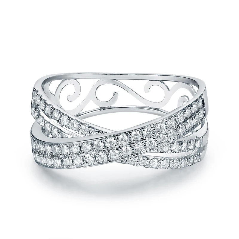 LANMI Elskere Diamanter, Ringe Luksus VS Afklare Diamant Ægte 14K White Gold Par Bryllup Ring Til Hustru Mand Fine Smykker Gave