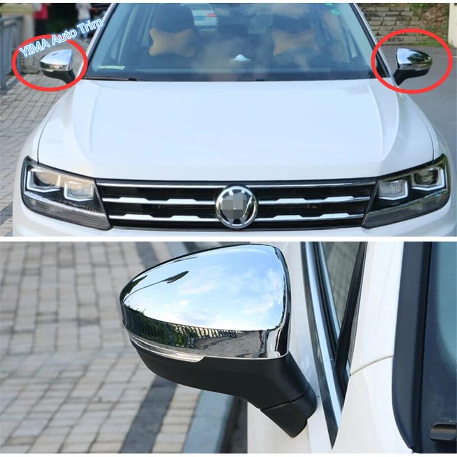 Lapetus Auto Styling Side Døren Rearview Spejl Dekoration Shell Dække Trim Fit For Volkswagen VW Tiguan 2016 - 2020 ABS