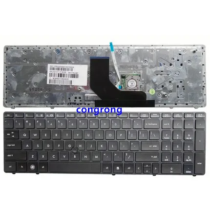Laptop Tastatur til HP ProBook 6560b 6565b 6570b 8560p 8570p os sølv ramme tastatur med mus punkt