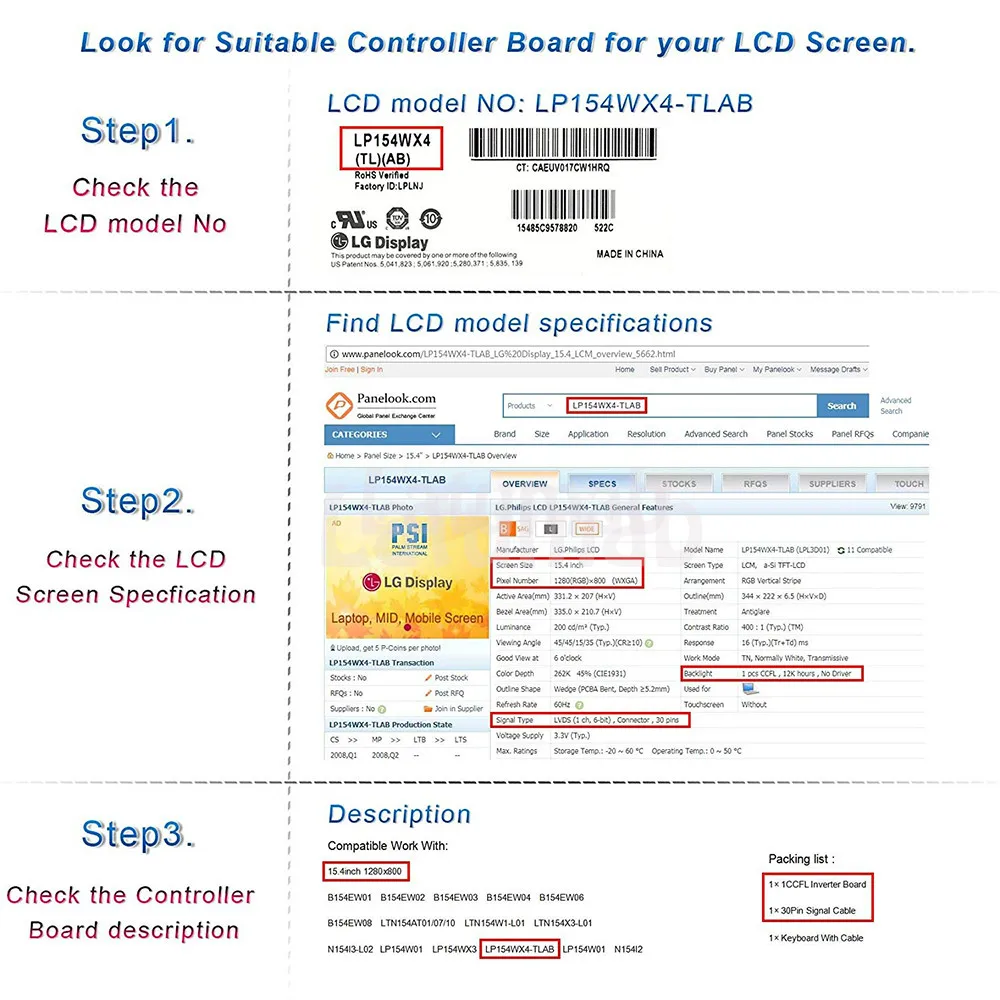 Latumab Nye LCD LED LVDS Controller Board Driver kit til N141C3-L03 HDMI + DVI + VGA