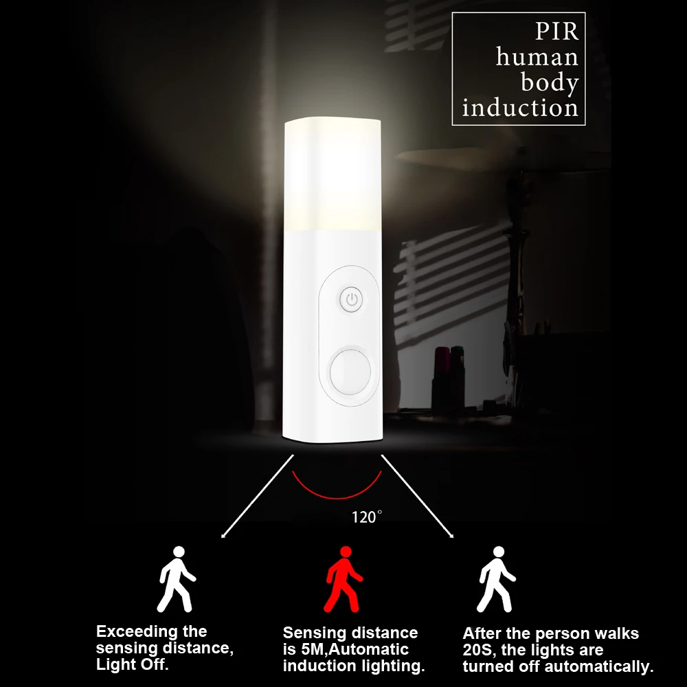 LED Nyhed Lampe PIR Krop, Bevægelse Sensor 18650 Genopladeligt Batteri Menneskelige Krop Induktion Nat Lys Bærbare Sensor Belysning