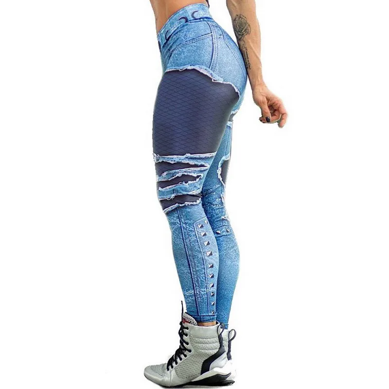 Leggings Kvinder 2019 Jeans Udskrivning Leggings Sætte Hip Elastisk Høj Talje Legging Åndbar Slanke Bukser, leggins trænings-og legging