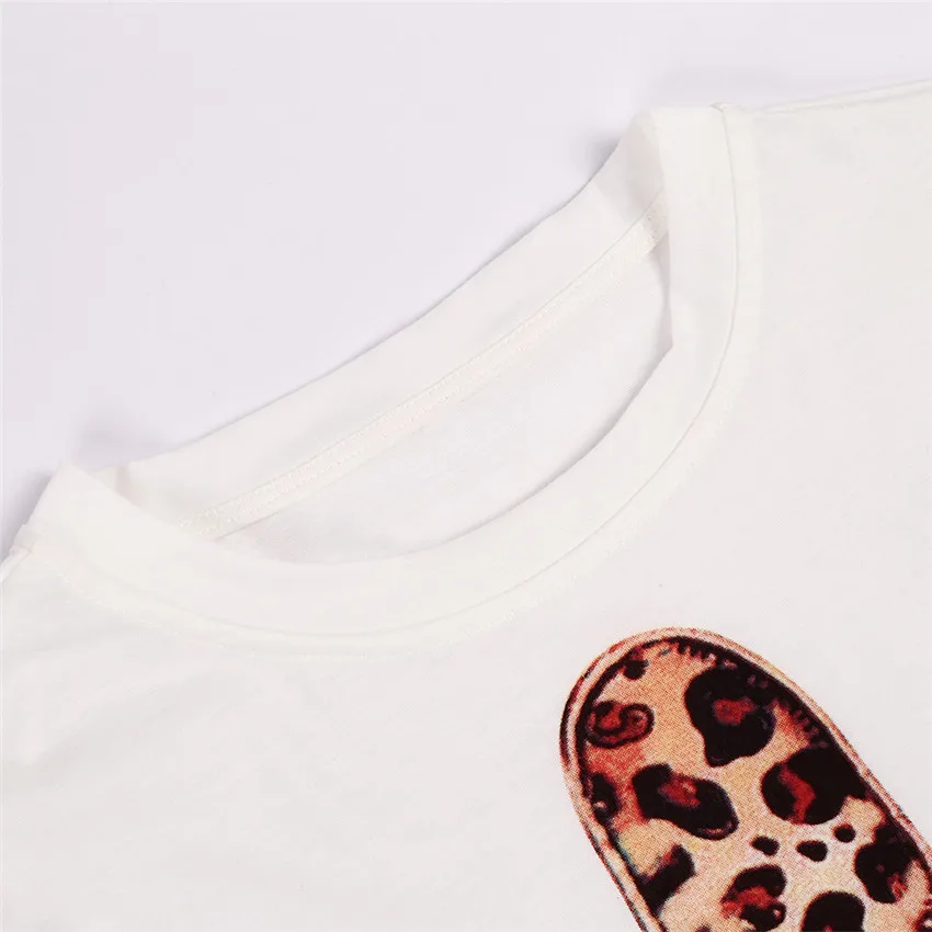 Leopard Kaktus Print T-Shirt til Kvinder Hvid T-shirt 2019 Toppe Tee Fashion Kort Ærme t-Shirts Kvinder Tøj Camiseta Mujer Tees