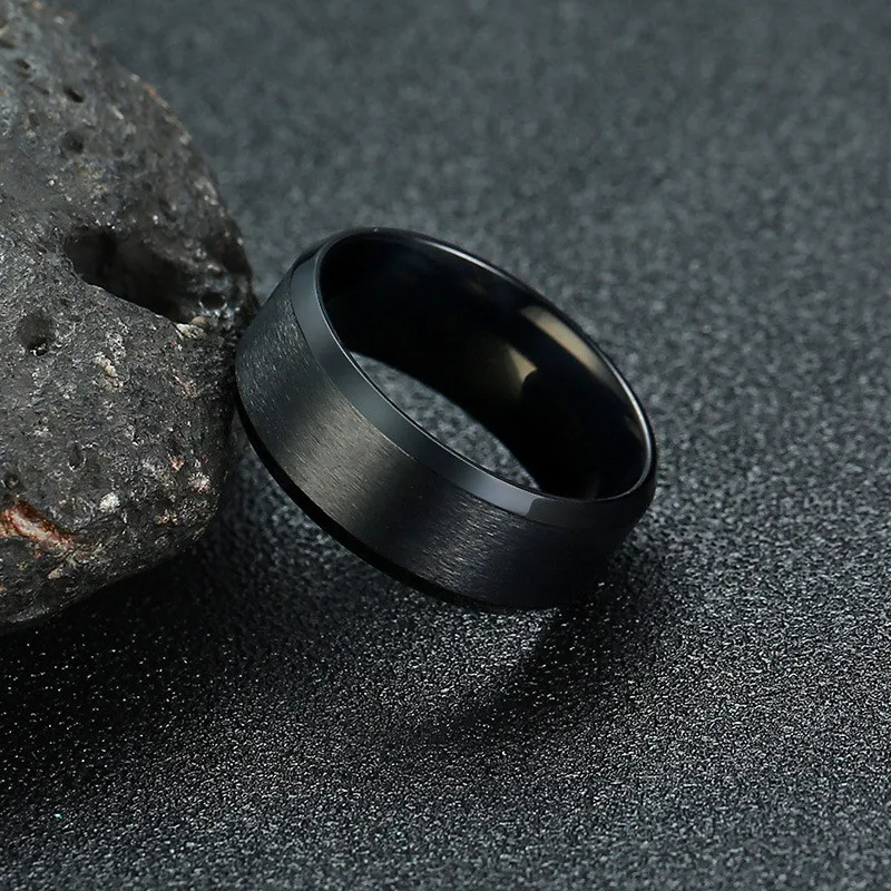 LETAPI 2020 Nye Mode 8mm Classic Ring For Mænd 316L Rustfrit Stål Smykker Wedding Bands For Kvinder