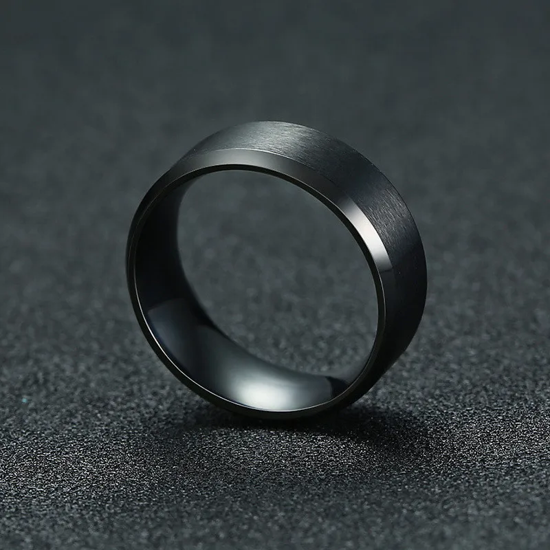 LETAPI 2020 Nye Mode 8mm Classic Ring For Mænd 316L Rustfrit Stål Smykker Wedding Bands For Kvinder