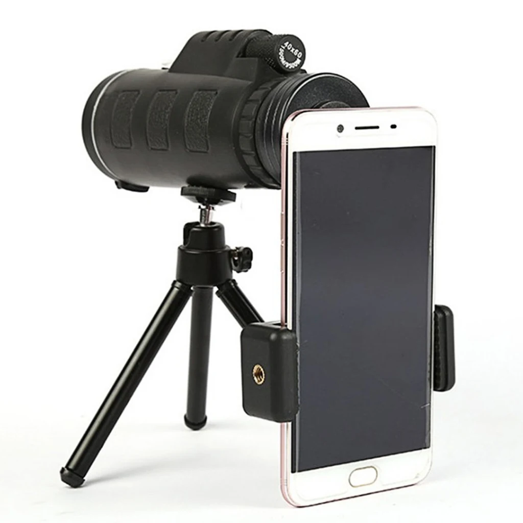 Linse til telefonen 40X60 Zoom til Smartphone Monokulare Teleskop Anvendelsesområde Kamera Camping Vandring Lystfiskeri med Kompas Phone Clip Stativ