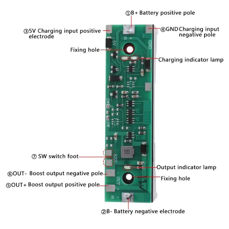 Lithium Batteri Trin Op på Modul 4 i 1 Integreret Plade 5/9/12V