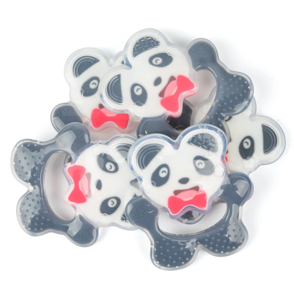 LOFCA Flydende Panda Animal Silikone Bidering Baby Begyndervanskeligheder Perler Toy fødevaregodkendt Silikone Tygge Sygepleje Bidering Pacifier Klip Kæde