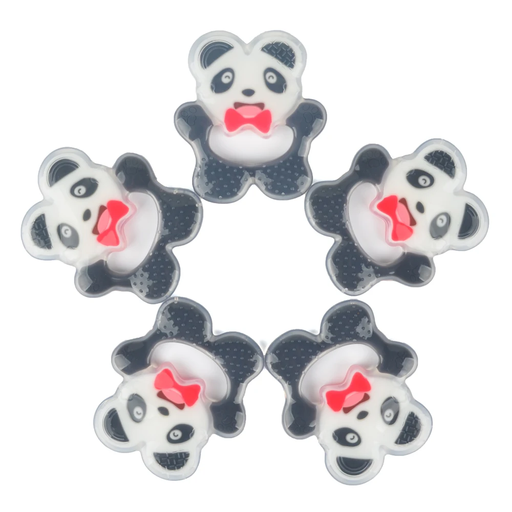 LOFCA Flydende Panda Animal Silikone Bidering Baby Begyndervanskeligheder Perler Toy fødevaregodkendt Silikone Tygge Sygepleje Bidering Pacifier Klip Kæde