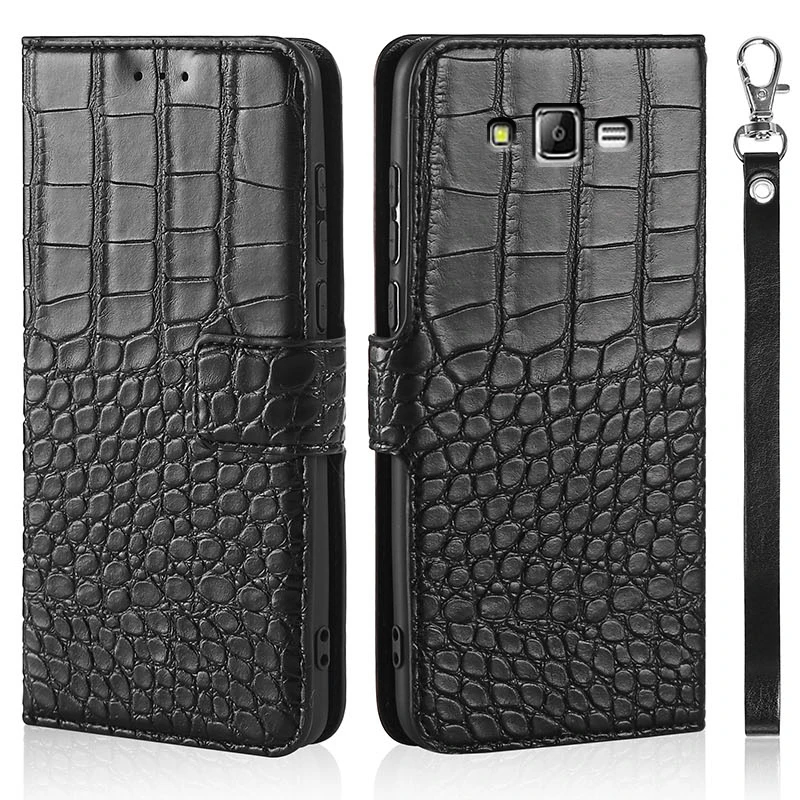 Luksus Flip taske til Samsung Galaxy J5 J500 J500H J500F J500h/ds Dække Krokodille Tekstur Læder Book Design Telefon Coque