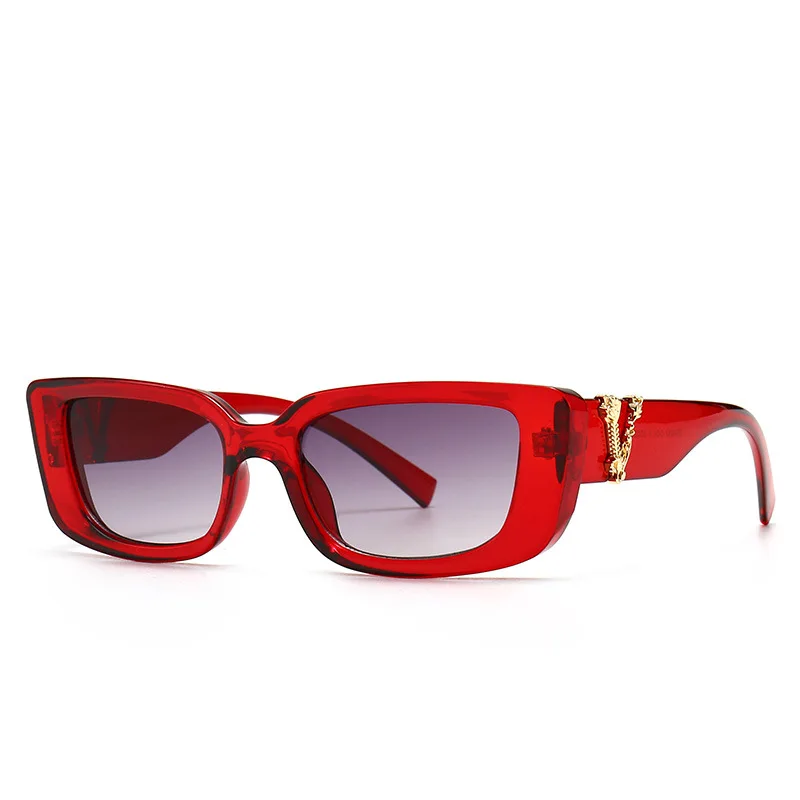 Luksus Mærke Kvinders Solbriller 2021 Tendens Cat Eye Solbriller Kvindelige Designer Vintage Retro Rektangel solbriller Til Kvinder UV400