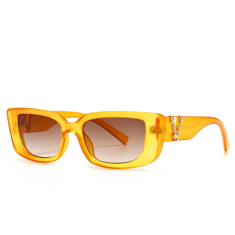 Luksus Mærke Kvinders Solbriller 2021 Tendens Cat Eye Solbriller Kvindelige Designer Vintage Retro Rektangel solbriller Til Kvinder UV400