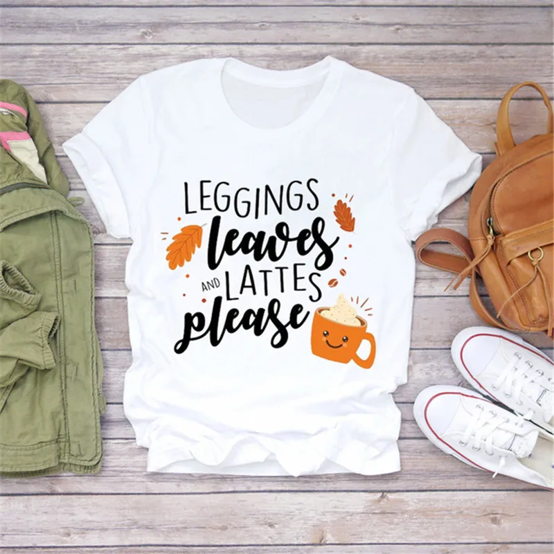 Luslos Trykt Pumpkin Spice Elsker Sæson Falde Thanksgiving Halloween T-shirt til Kvinder, Damer Grafisk T-Shirt, Toppe Shirt Kvindelige Tee