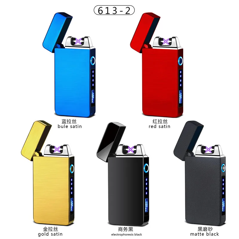 Lyse Metal-USB-Elektronisk Lighter Plasma-Elektriske Tændere Vindtæt Genopladelige Ryger Encendedor Mode Cigaret Gadgets