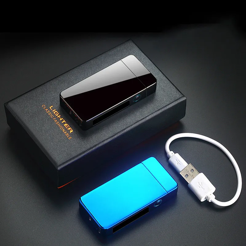 Lyse Metal-USB-Elektronisk Lighter Plasma-Elektriske Tændere Vindtæt Genopladelige Ryger Encendedor Mode Cigaret Gadgets
