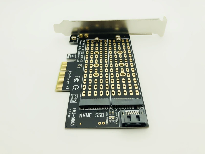 M. 2 NVMe NGFF SSD TIL PCIE X4-Adapter M-Tasten B-Tasten Dual-Interface-Kort Understøtter PCI Express 3.0 2230 2242 2280 2260 Størrelse M2 SSD NY