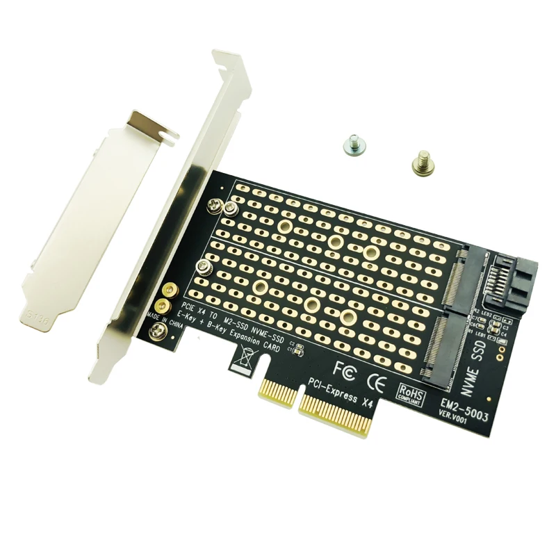 M. 2 NVMe NGFF SSD TIL PCIE X4-Adapter M-Tasten B-Tasten Dual-Interface-Kort Understøtter PCI Express 3.0 2230 2242 2280 2260 Størrelse M2 SSD NY