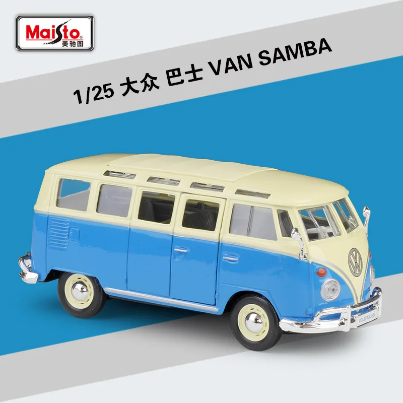 Maisto Trykstøbt 1:24 VW VAN SAMBA Bus Modificeret Version Høj Simulation køretøj Legering Model Bil