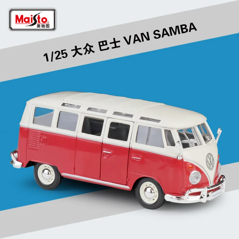 Maisto Trykstøbt 1:24 VW VAN SAMBA Bus Modificeret Version Høj Simulation køretøj Legering Model Bil