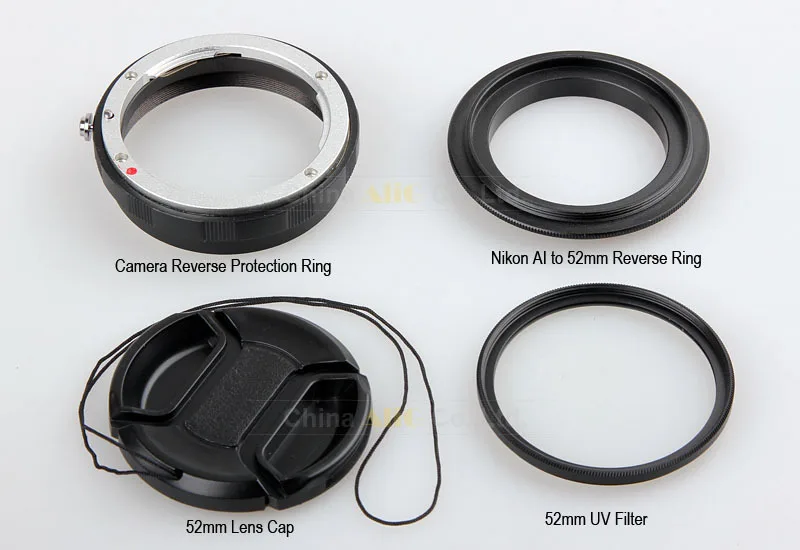 Makro Kamera Linse Omvendt Adapter Beskyttelse Indstillet til Nikon D80, D90 D3300 D3400 D5100 D5200 D5300 D5500 D7000, D7100 D7200 D5 D610