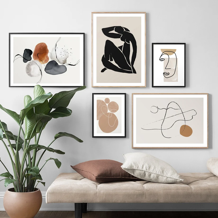 Matisse Abstrakte Tal, Geometriske Farve Væg Kunst, Lærred Maleri Nordiske Plakater Og Prints Væg Billeder For At Stue Indretning