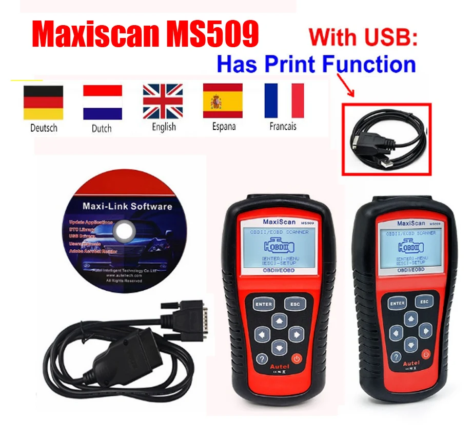 MaxiScan MS509 Auto Bil Scanner OBDII/EOBD OBD2 Auto-Kode Læser Arbejde For OS&Asiatiske og Europæiske Bil Scanner PK KW808