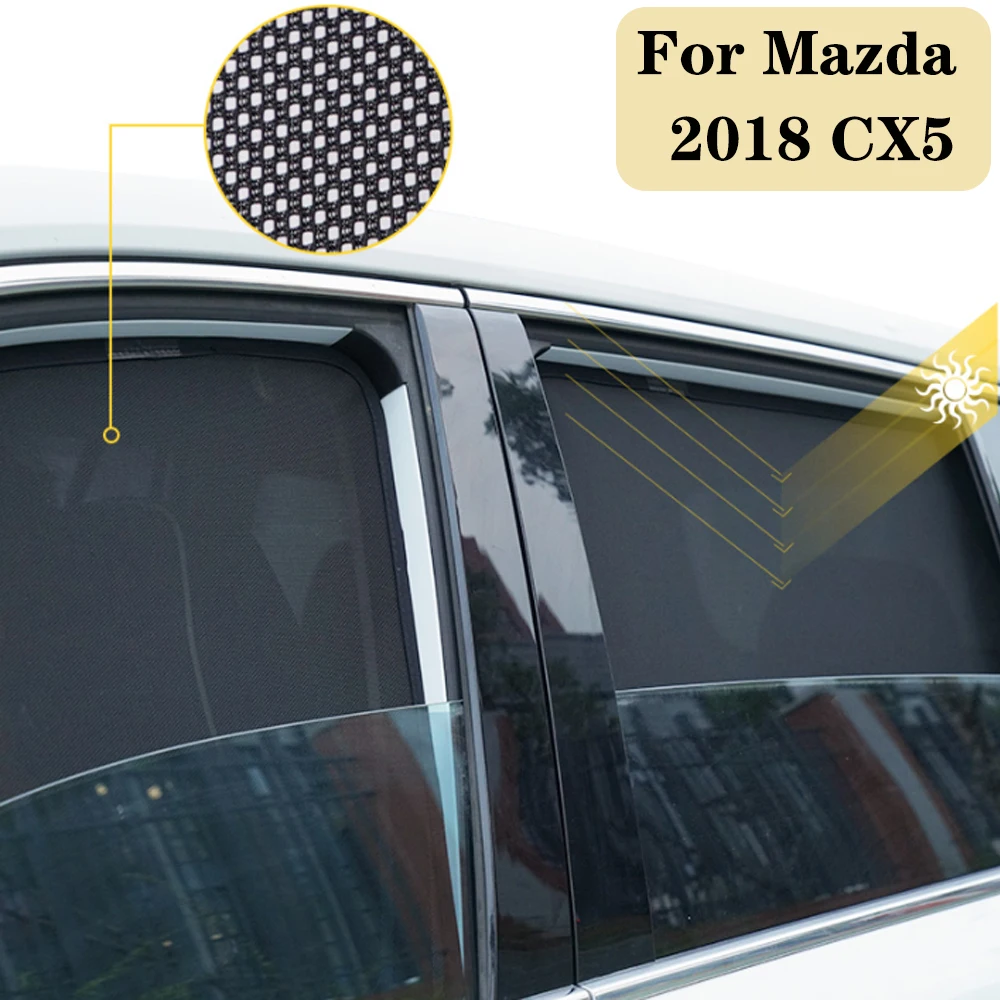 Mazda CX5 2017 2018 2019 2020 i Bil Vindue Parasol Gaze Mesh Sunshield Dække Magnetisk Tiltrækning Insectproof Bil Tilbehør