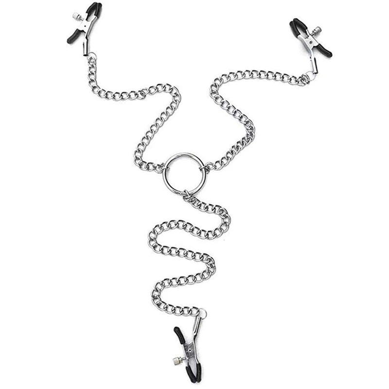 Metal Chain with Adjustable Clip, Entertainment Chain Clamp Massage Tool Clothing Accessories