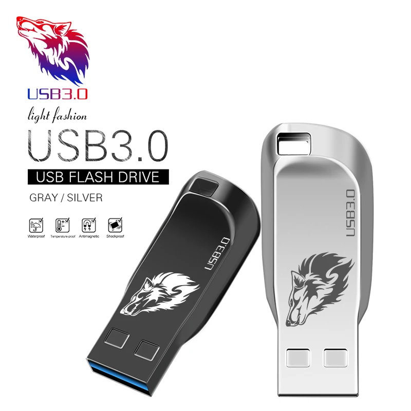 Metal USB 3.0 Flash Drev 64 gb thumbdrive 16GB, 8GB Pendrive 32gb Flash Memory Stick 128gb Pen-Drev 64gb usb disk på tasten