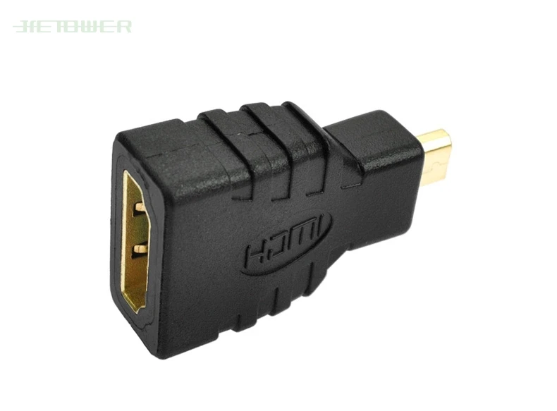 Micro HDMI Male to HDMI Female Type D Mandlige Guld Udvidelse Adapter F/M Converter Stik Kabel til HD-TV Kamera 300pcs/masse