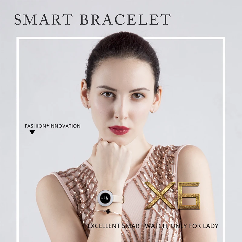 Microwear X6 Mode, Smart Ur Women fitness tracker Smart armbånd puls, Blodtryk IP68 Vandtæt Smartwatch