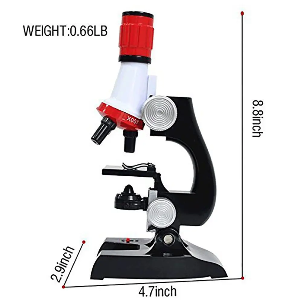 Mikroskop Kit Lab LED 1200X Hjem School Science Pædagogisk Legetøj Gave Raffineret Biologisk Mikroskop For Børn Barn
