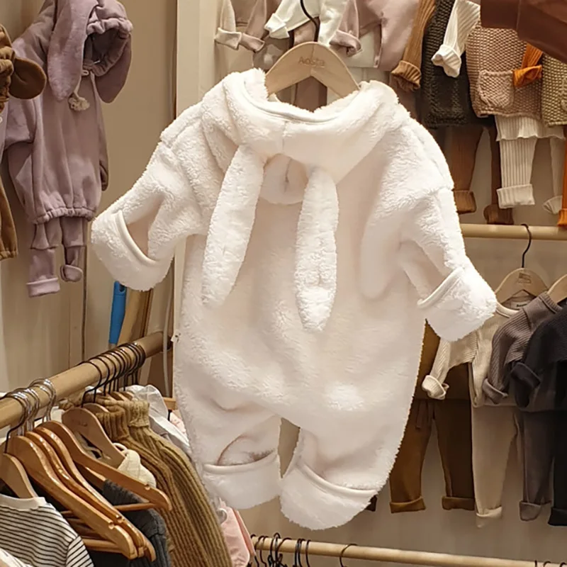 MILANCEL 2020 Ny Baby Body Nyfødte Tøj Bunny Hat Baby Drenge Playsuit Varm lille Barn Hætteklædte Outfit