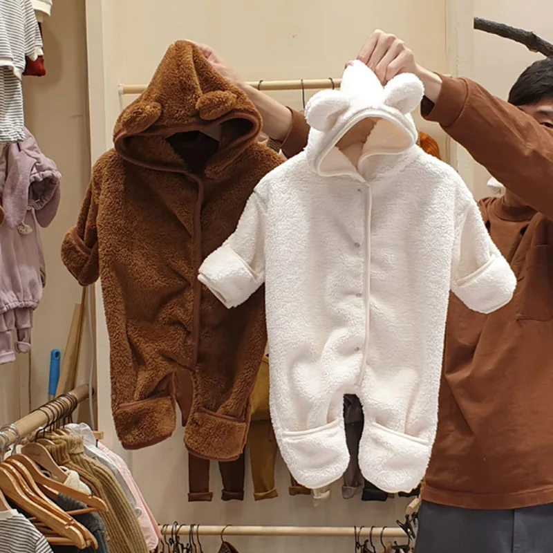 MILANCEL 2020 Ny Baby Body Nyfødte Tøj Bunny Hat Baby Drenge Playsuit Varm lille Barn Hætteklædte Outfit